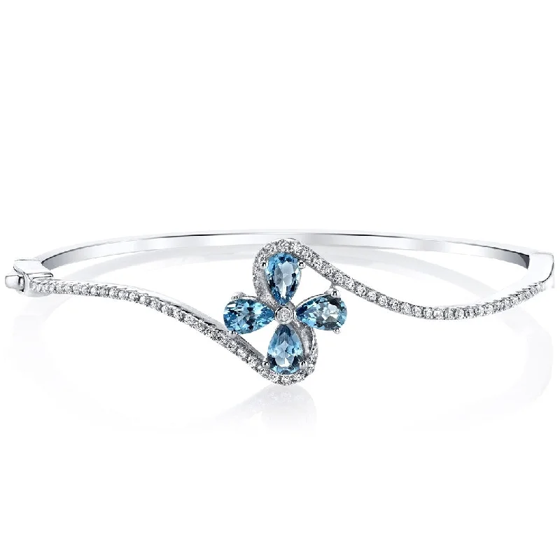 women sleek bracelets -2 ct Topaz Bangle Bracelet in Sterling Silver