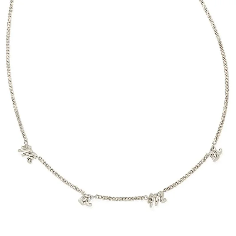 women infinity necklaces -Kendra Scott | Mama Script Strand Necklace in Silver