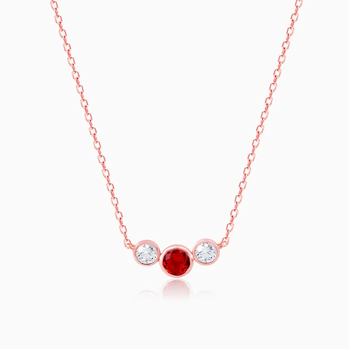 women nature-inspired necklaces -Rose Gold Scarlet Trio Necklace