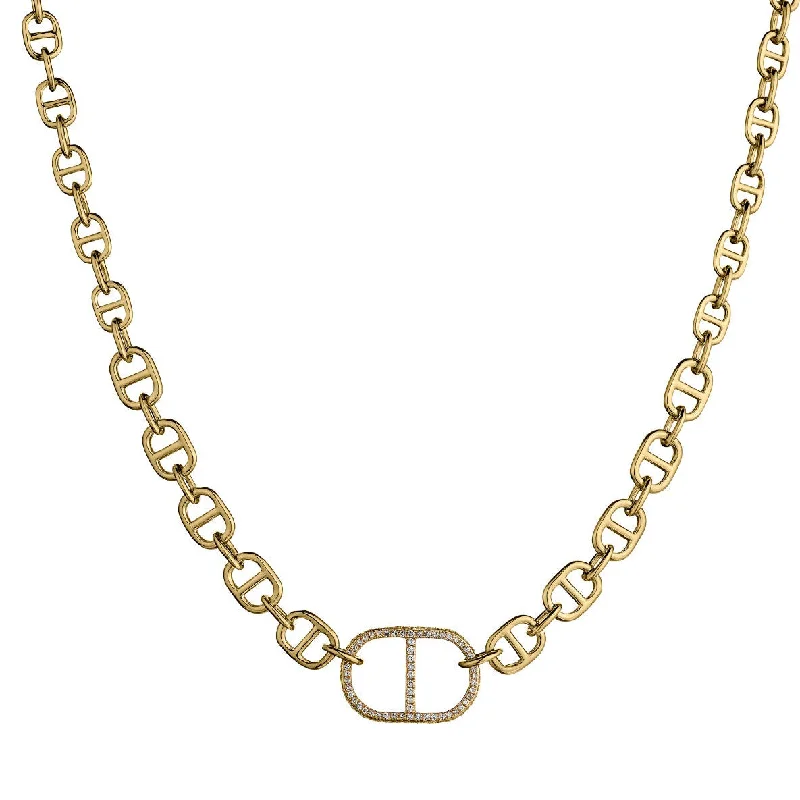 women beaded necklaces -DIAMOND LINK CHAIN NECKLACE