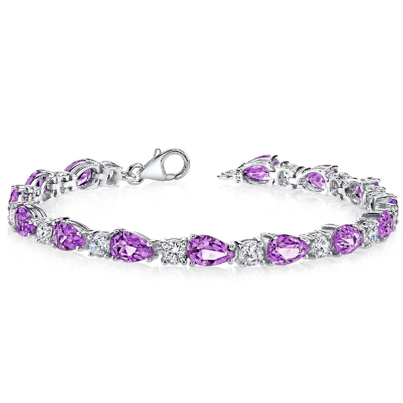 women layered bangles -10 ct Amethyst Tennis Bracelet in Sterling Silver