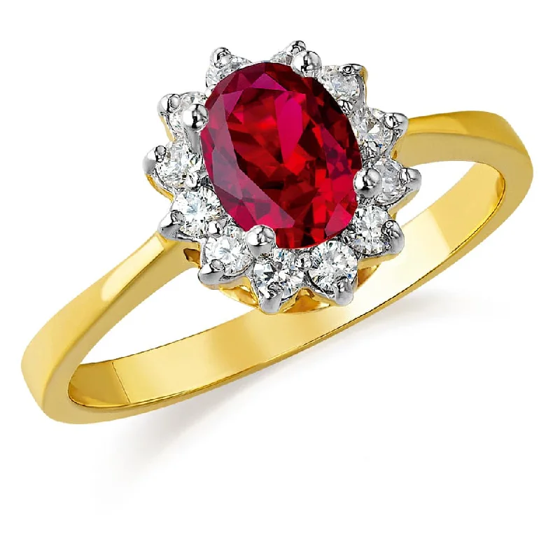 women vintage engagement rings -Tru-Ruby Cluster Ring