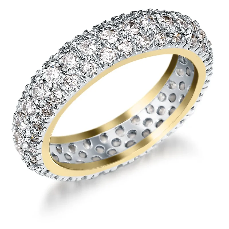 women oval-shaped rings -Crystal Ice Eternity Ring