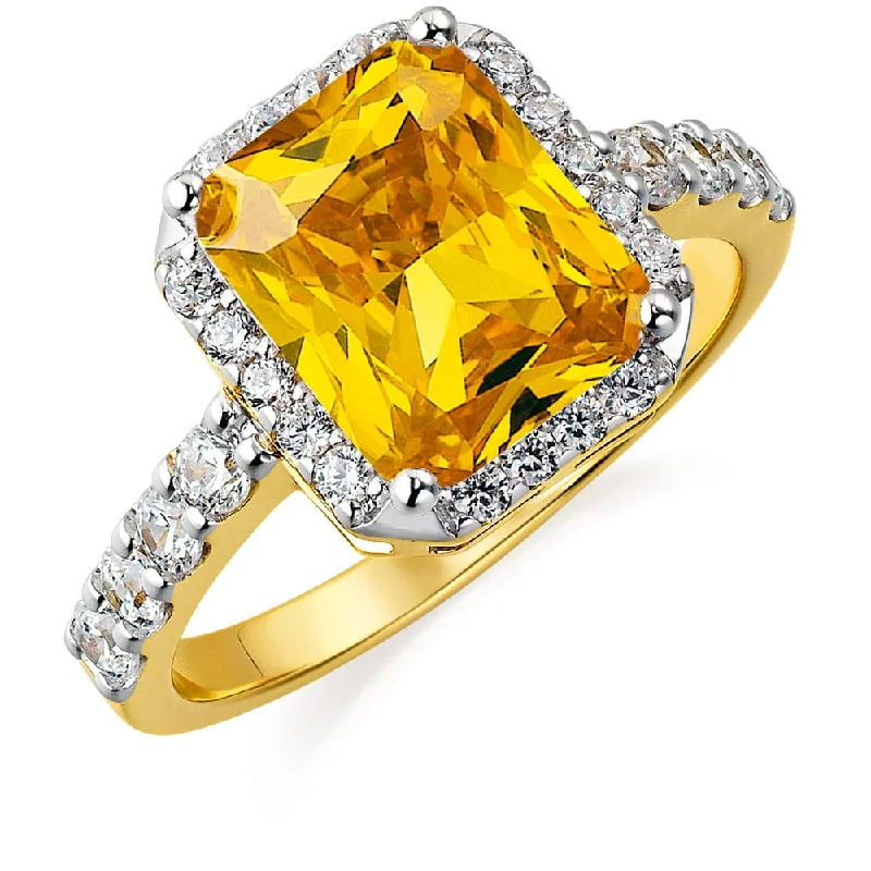 women custom gemstone rings -Yellow Champagne Ring