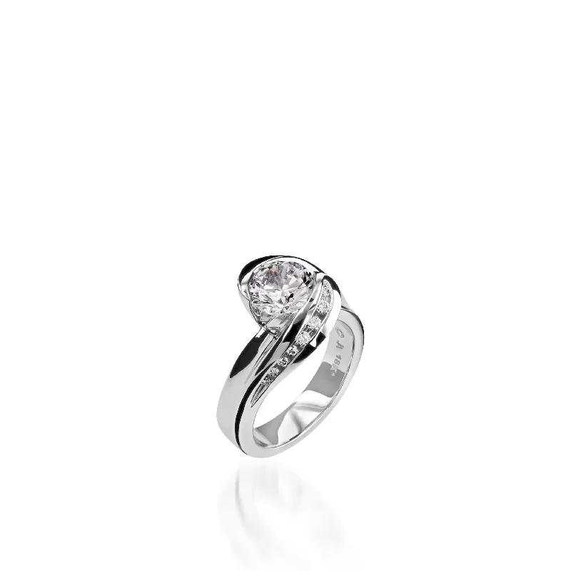 women elegant engagement rings -Apropos Plus White Gold Engagement Ring