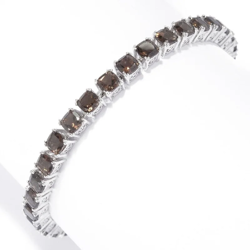 women chain bracelets -925 Sterling Silver Smoky Quartz Bracelet