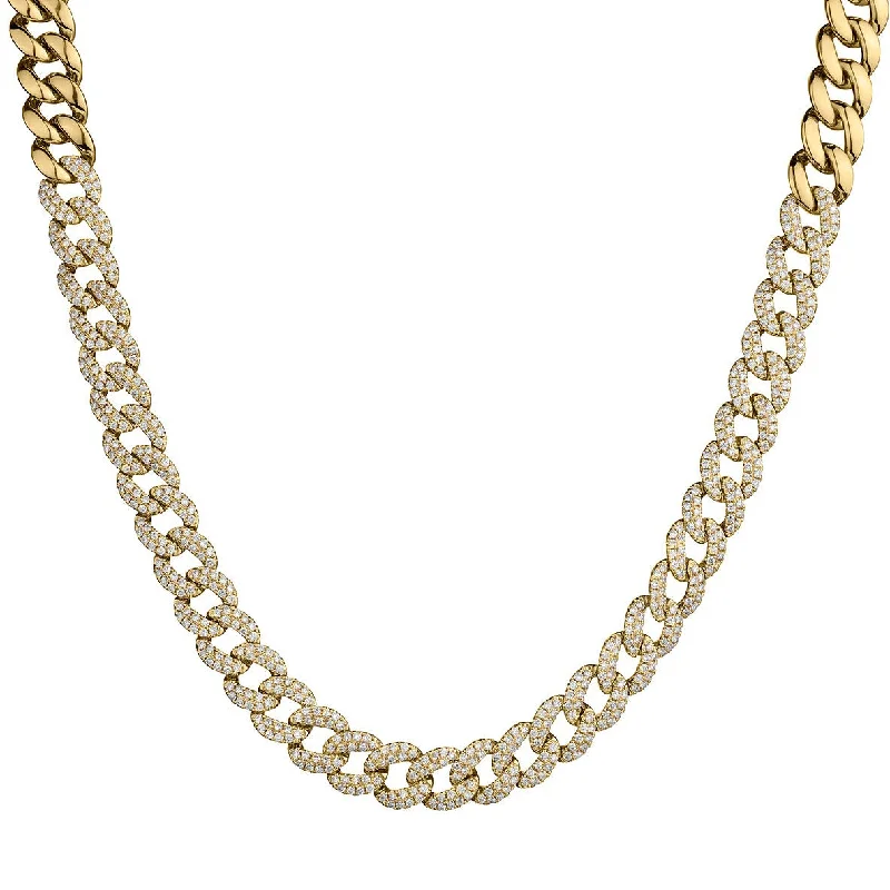 women trendy necklaces -DIAMOND CURB LINK NECKLACE