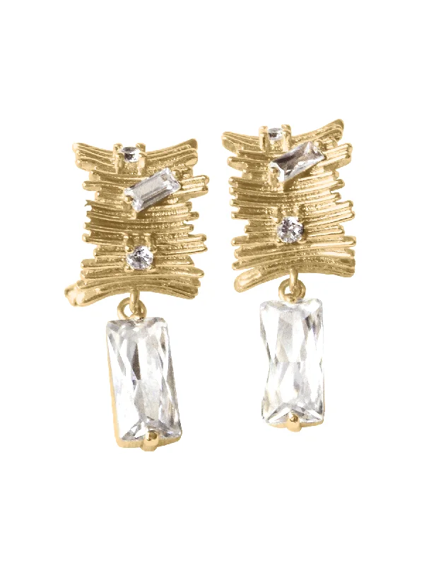 women gold stud earrings -Zaza Earring