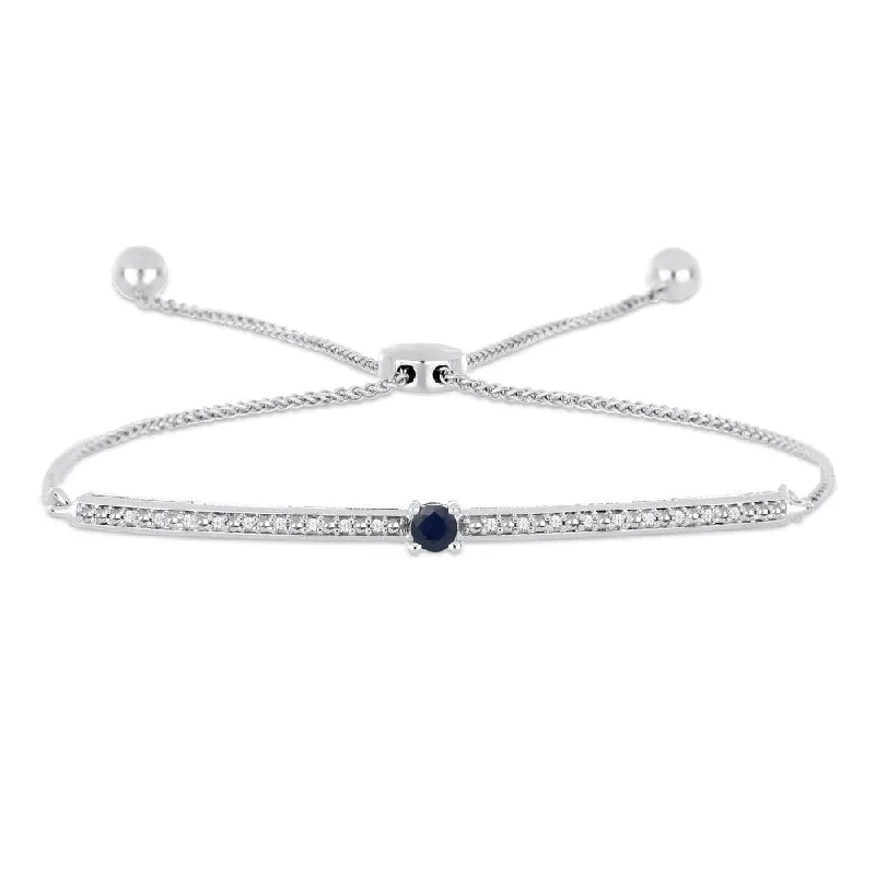 women bracelet sets -1/6ct TDW Diamond Gemstone Bracelet in 10k White Gold