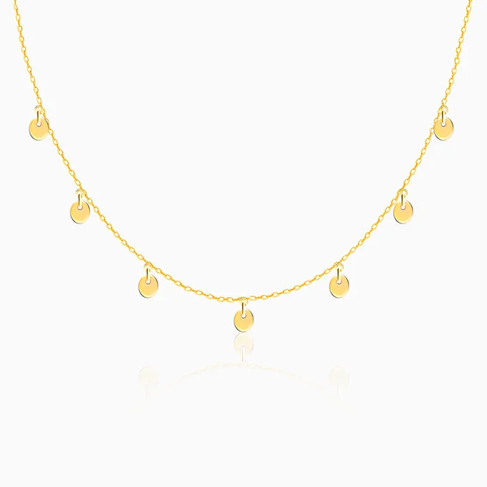 women choker necklaces -Golden Mini Charm Necklace