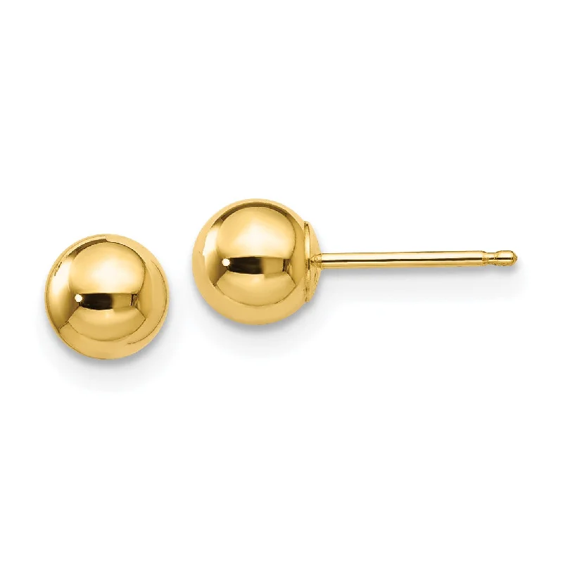 women eco-conscious earrings -14KT Yellow Gold 5MM Ball Stud Earrings