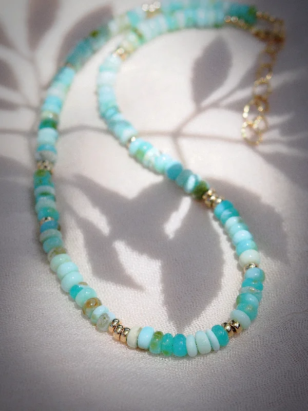 women wedding necklaces -Peruvian Blue Opal Necklace - Mana'olana