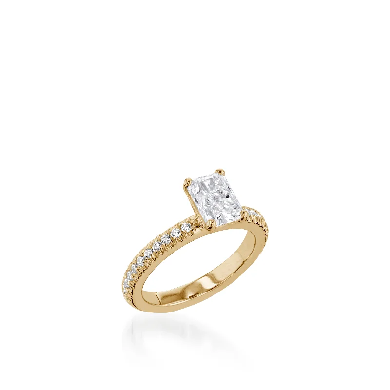 women classic wedding engagement rings -Essence Radiant Yellow Gold Engagement Ring