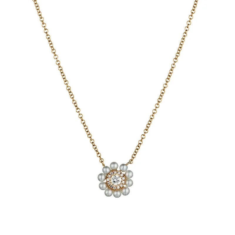 women wedding necklaces -PEARL & DIAMOND NECKLACE