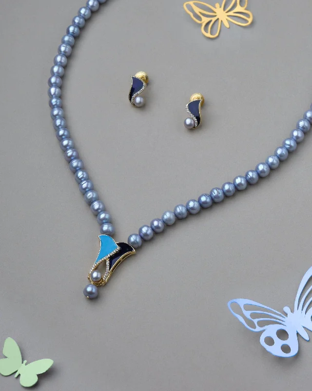 women sapphire necklaces -Trendy Vintage Pearl Necklace Set