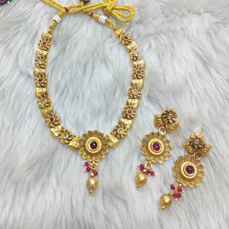 women beautiful necklaces -Manisha Jewellery Gold Plated Necklace Set