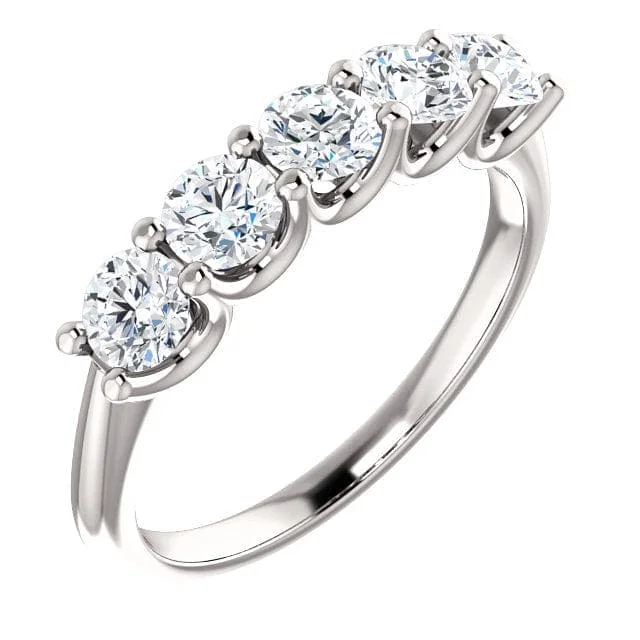 women custom engagement ring designs -1.25 Ct. 5 Stone Diamond Ring G-H Color VS2 Clarity