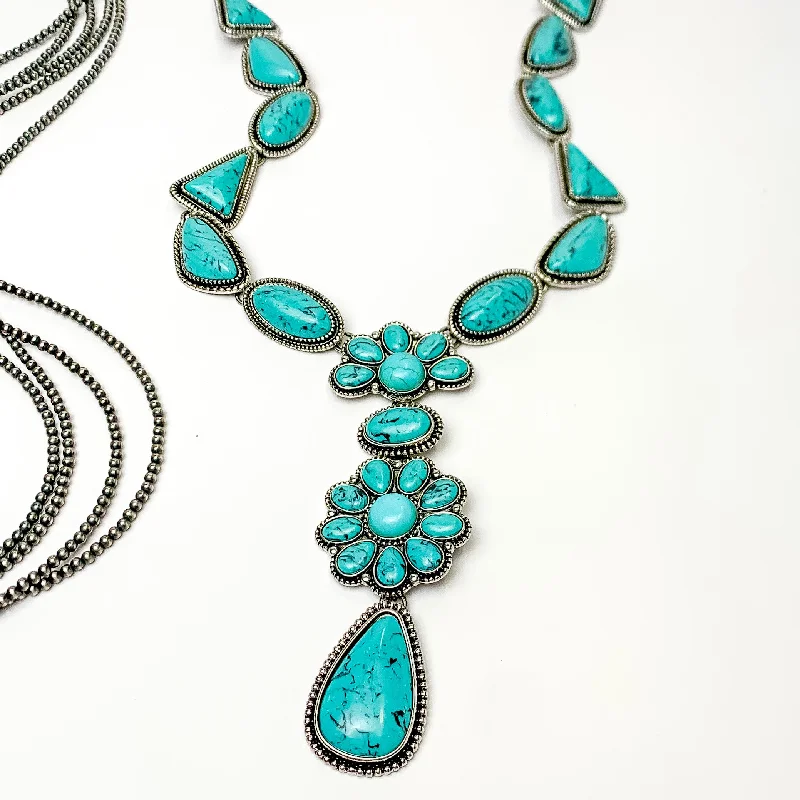 women trendy necklaces -One Call Away Lariat Necklace with Turquoise Stones