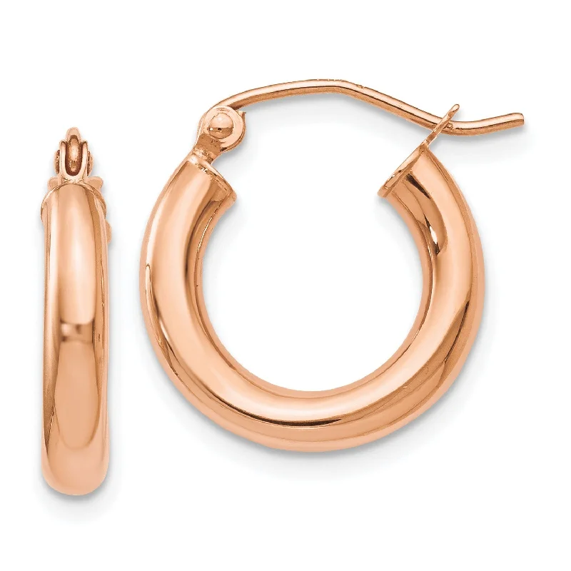 women designer earrings -10KT Rose Gold 16.5X13MM Hoop Earrings