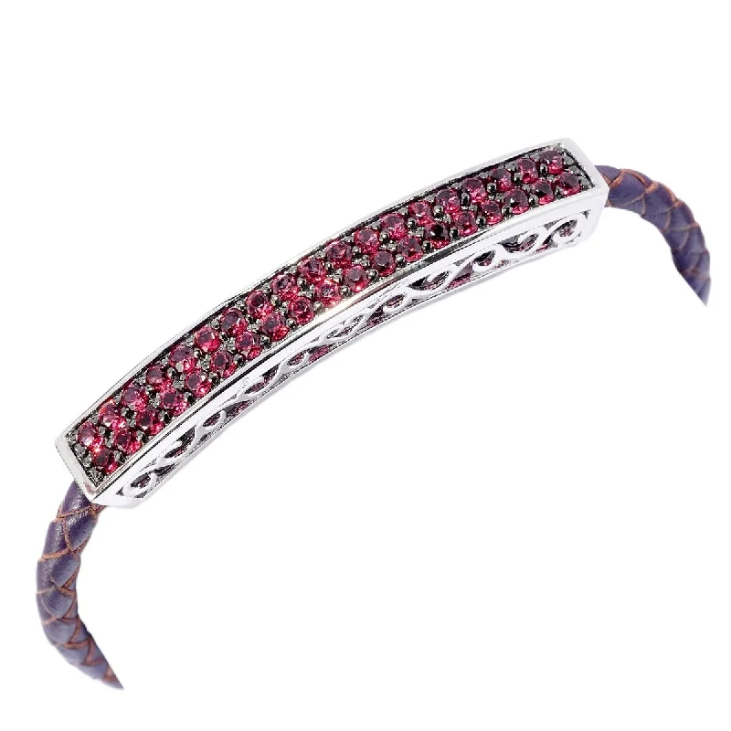 women elastic bracelets -925 Sterling Silver Rhodolite Garnet Bracelet