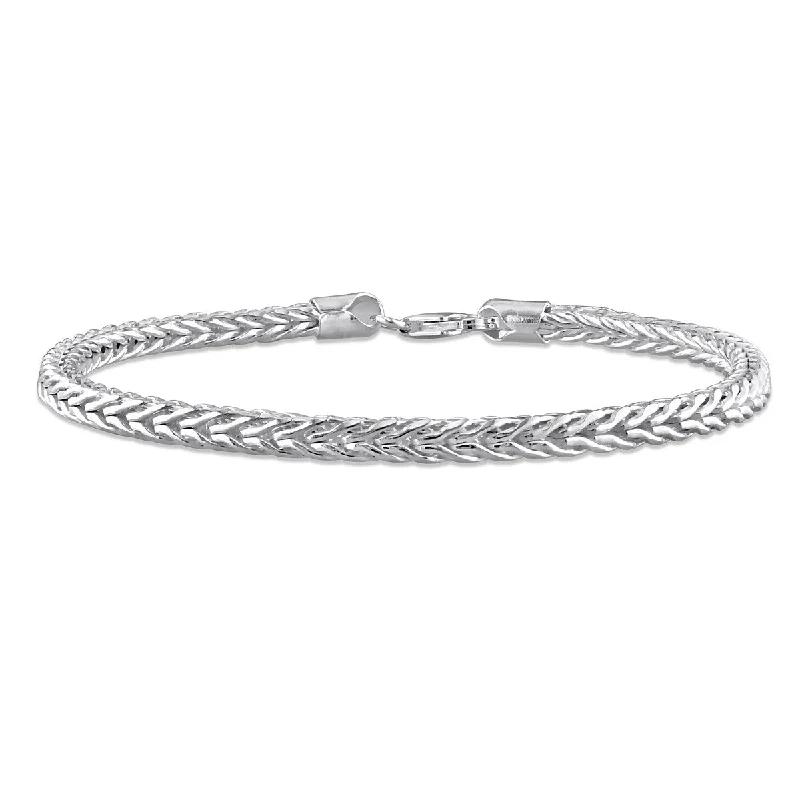 women modern bangles -Miadora Foxtail Chain Bracelet in Sterling Silver - 9 in