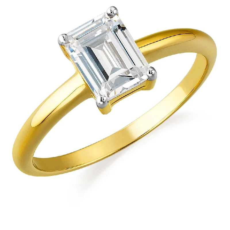 women platinum rings -1.75 ct. Emerald Cut Solitaire Ring