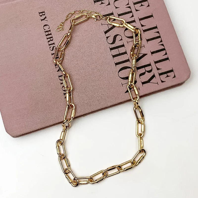 women vintage necklaces -Chic Times Chain Necklace in Gold Tone