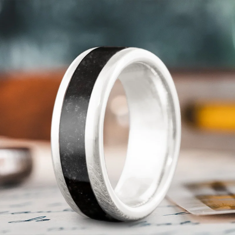 women eco-friendly rings -Custom Design - Single Inlay Ring SnlyLN6fl9tGDaE5n6OOUzRB