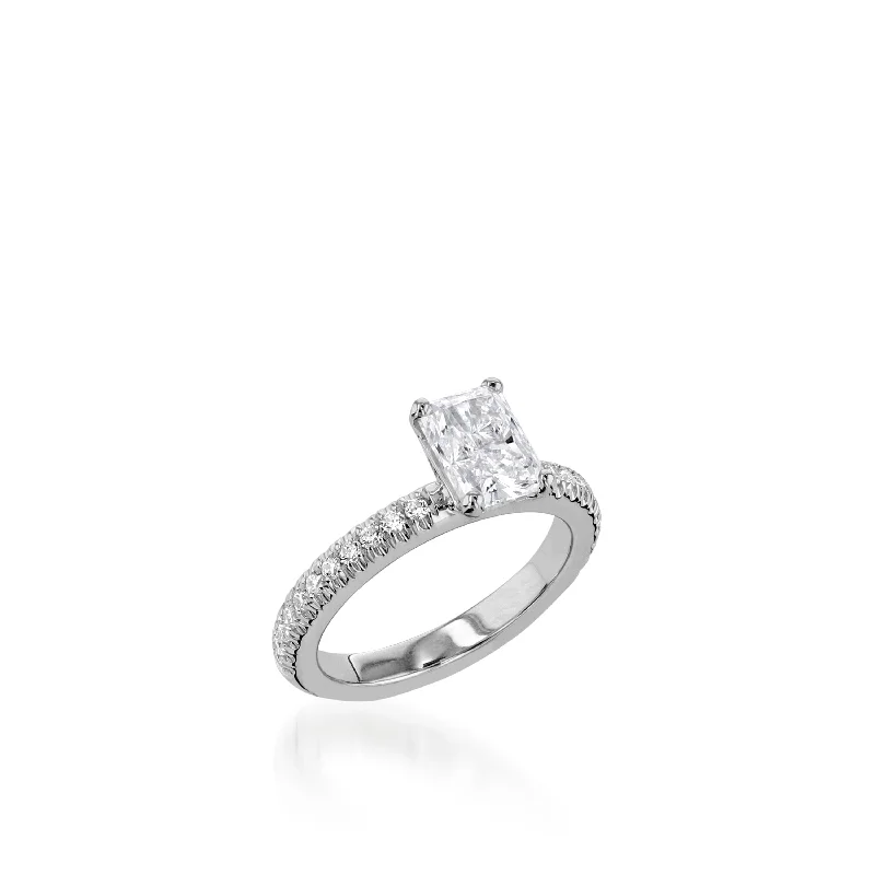 women floral engagement rings -Essence Radiant White Gold Engagement Ring