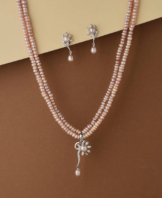 women romantic gift necklaces -Trendy Real Pearl Necklace Set