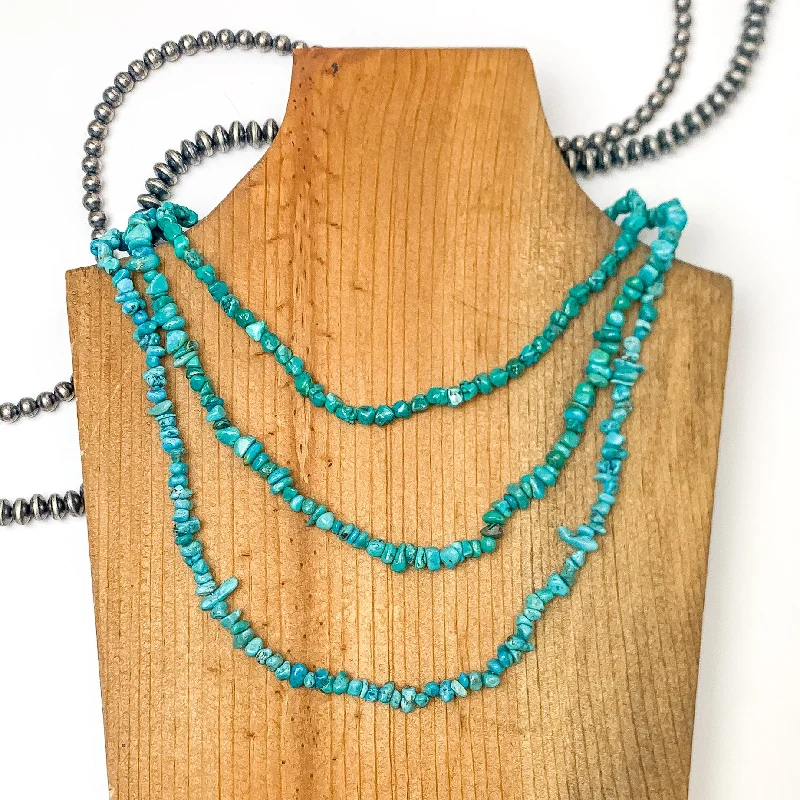 women luxury gold necklaces -Luane Begay | Navajo Handmade Kingman Turquoise Chip Necklace