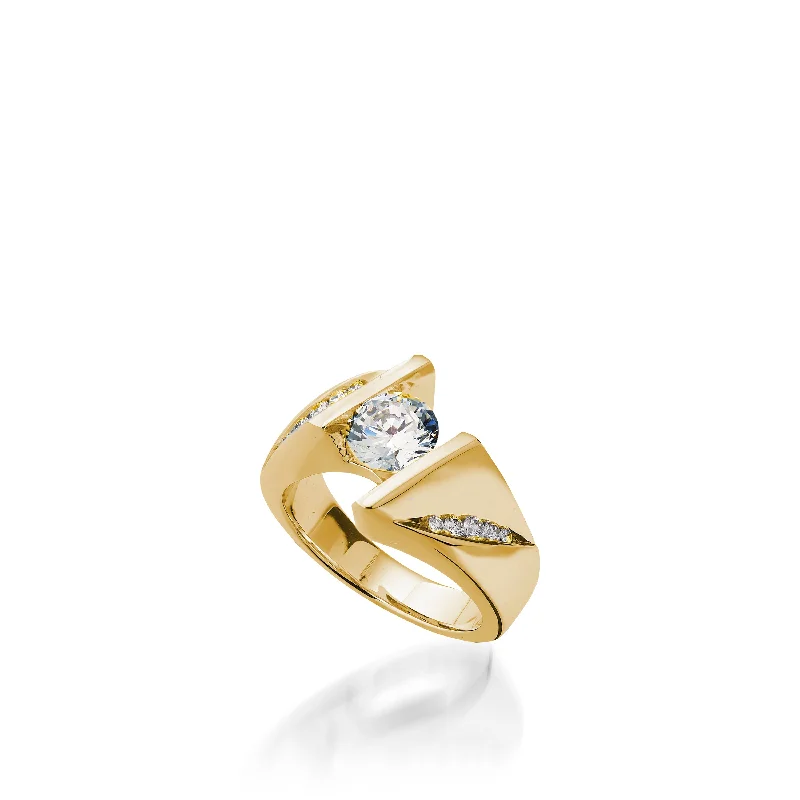 women rose gold engagement rings -Episode Yellow Gold Engagement Ring