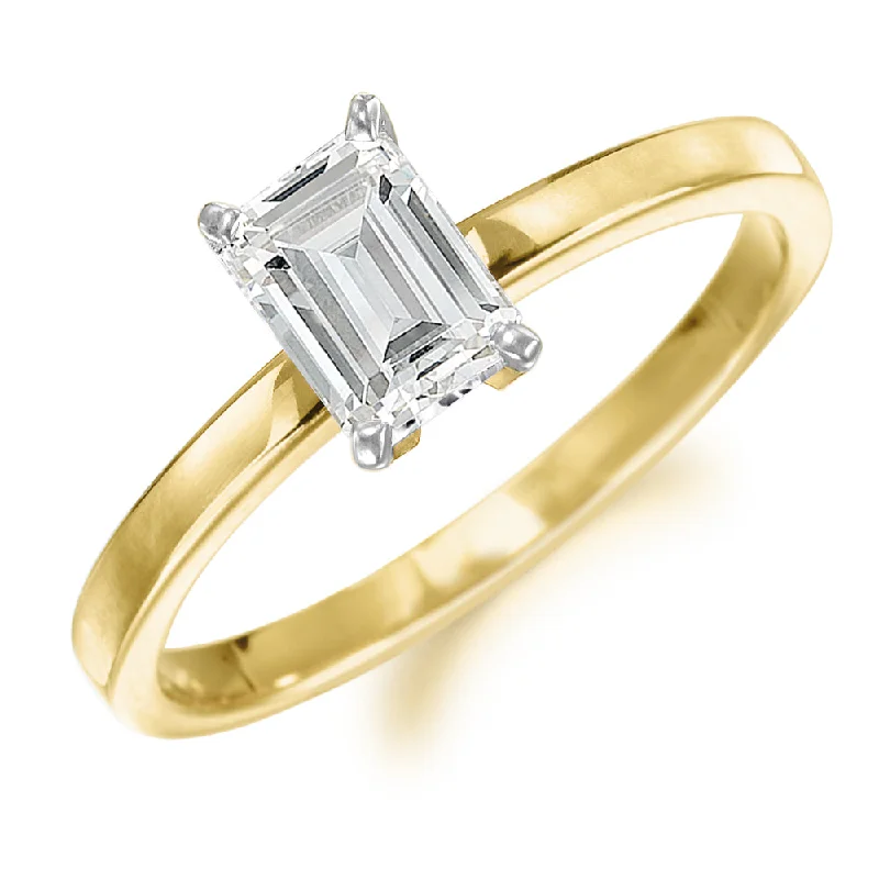 women engagement ring bands -1 ct. Emerald Cut Solitaire Ring