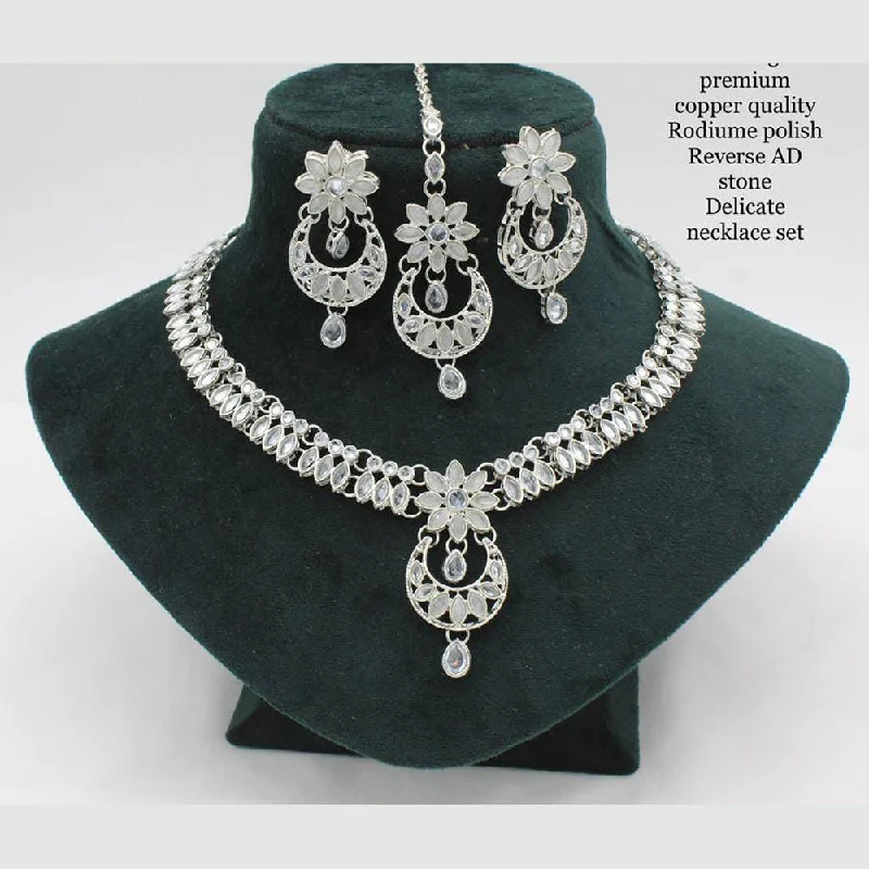 women pearl necklaces -Manisha Jewellery Silver Plated Necklace Set