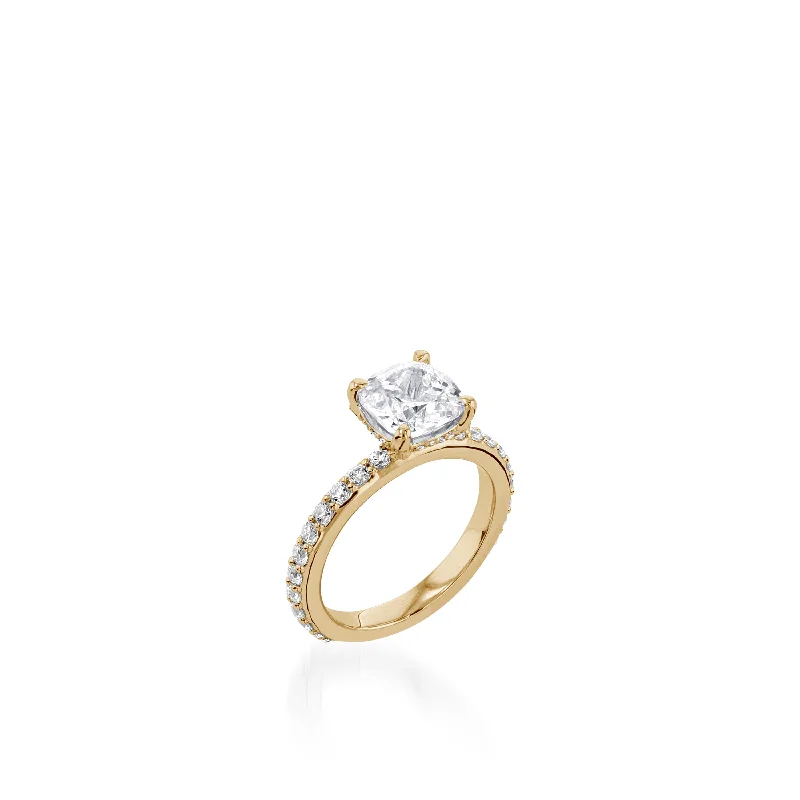 women eco-friendly engagement rings -Duchess Cushion Yellow Gold Engagement Ring