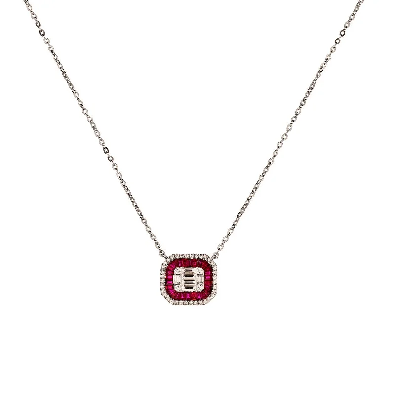 women infinity necklaces -RUBY & DIAMOND NECKLACE