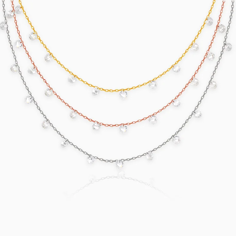 women double-layer necklaces -Multi-Tone Triple Layered Queens Necklace