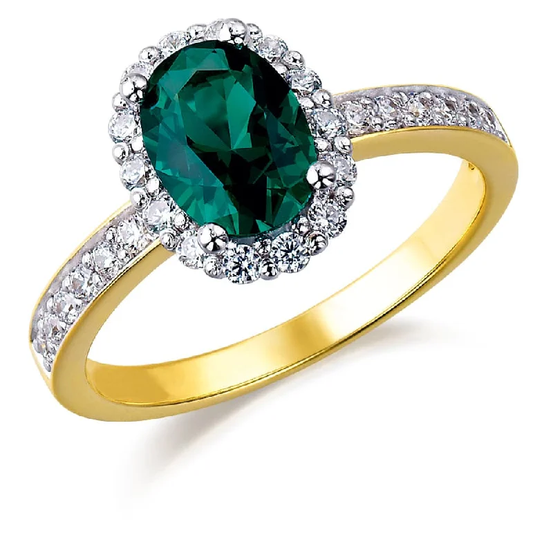 women vintage engagement rings -Tru-Emerald Cincature Ring