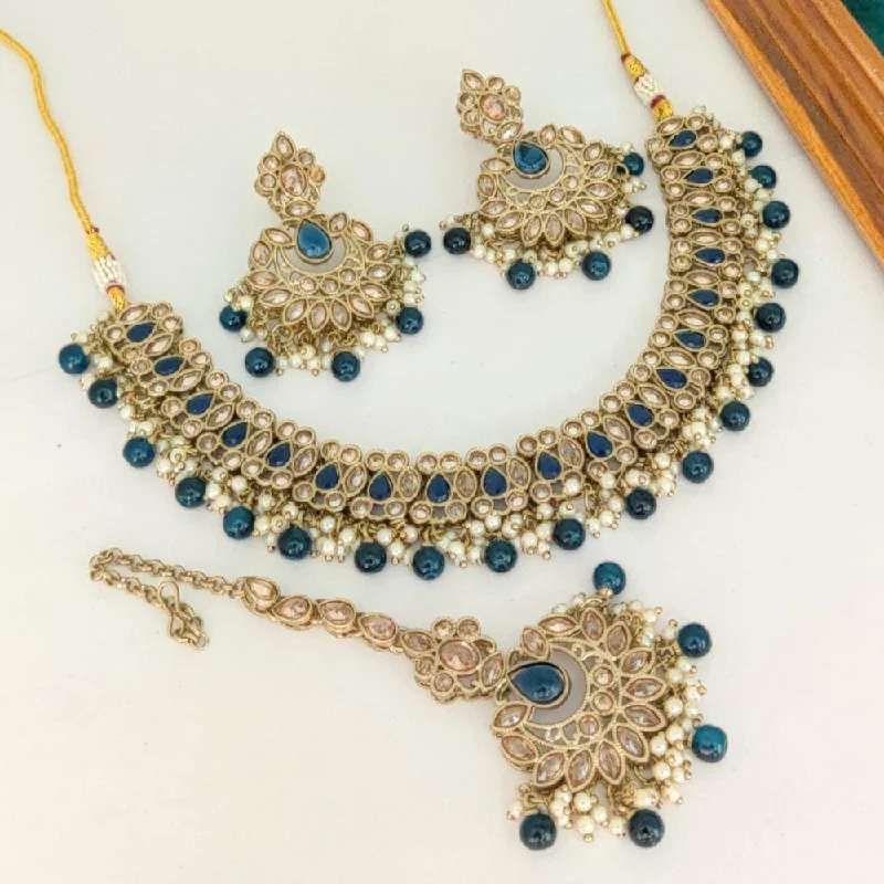 women anniversary necklaces -Manisha Jewellery Gold Plated Necklace Set