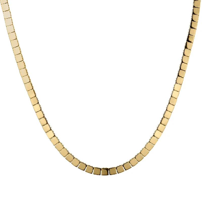 women affordable necklaces -SQUARE SHAPED GOLD NECKLACE