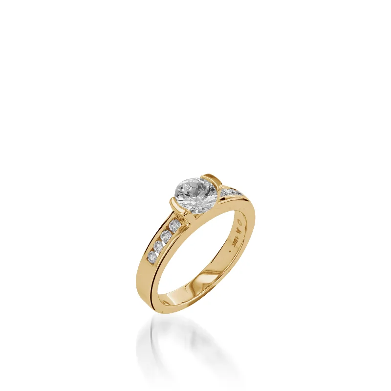 women vintage engagement ring sets -Delicia Yellow Gold Engagement Ring