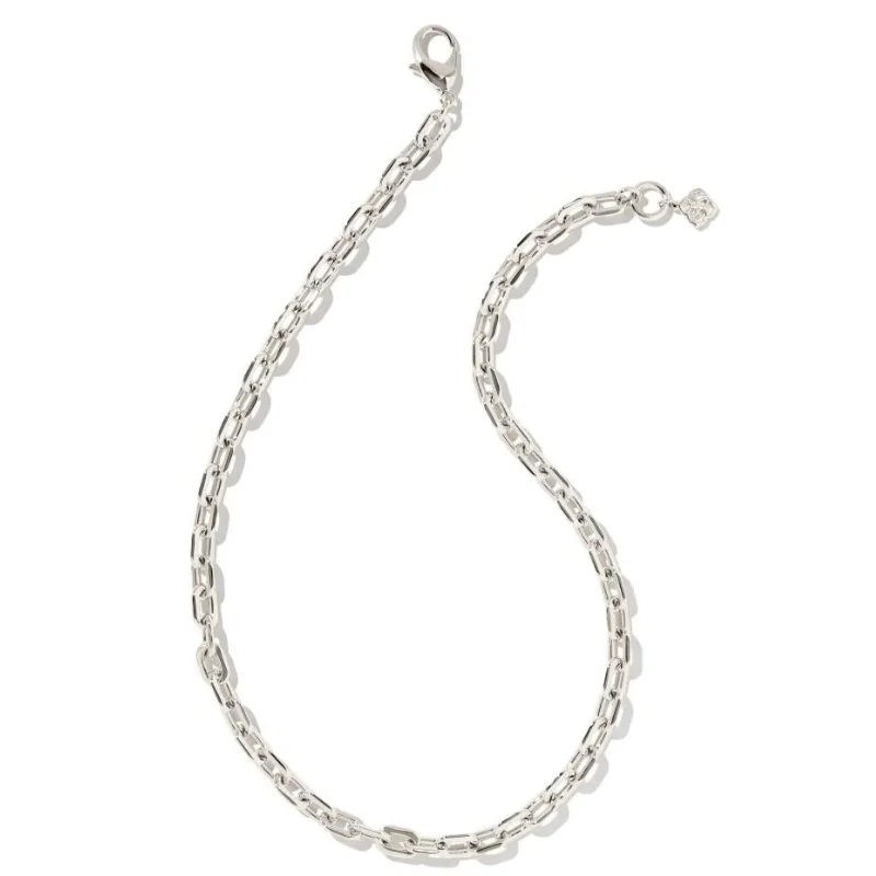 women dainty gold necklaces -Kendra Scott | Korinne Chain Necklace in Silver