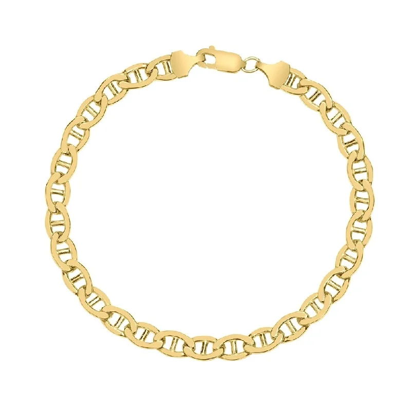 women personalized bracelets -14K Yellow Gold Filled 5.6MM Mariner Link Chain Bracelet with Lobster Clasp