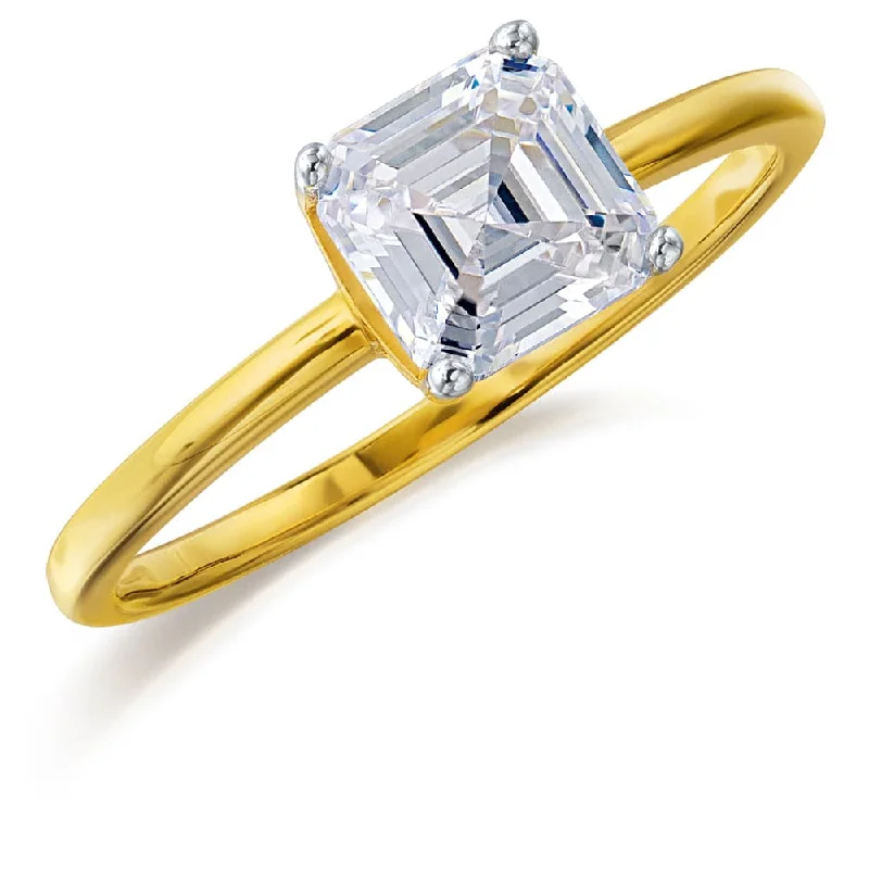 women engagement bands -1 ct. Asscher Cut Solitaire Ring