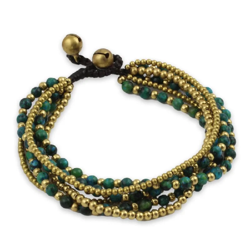 women bridal bracelets -Handmade Brass 'Evergreen Joy' Serpentine Bracelet (Thailand)