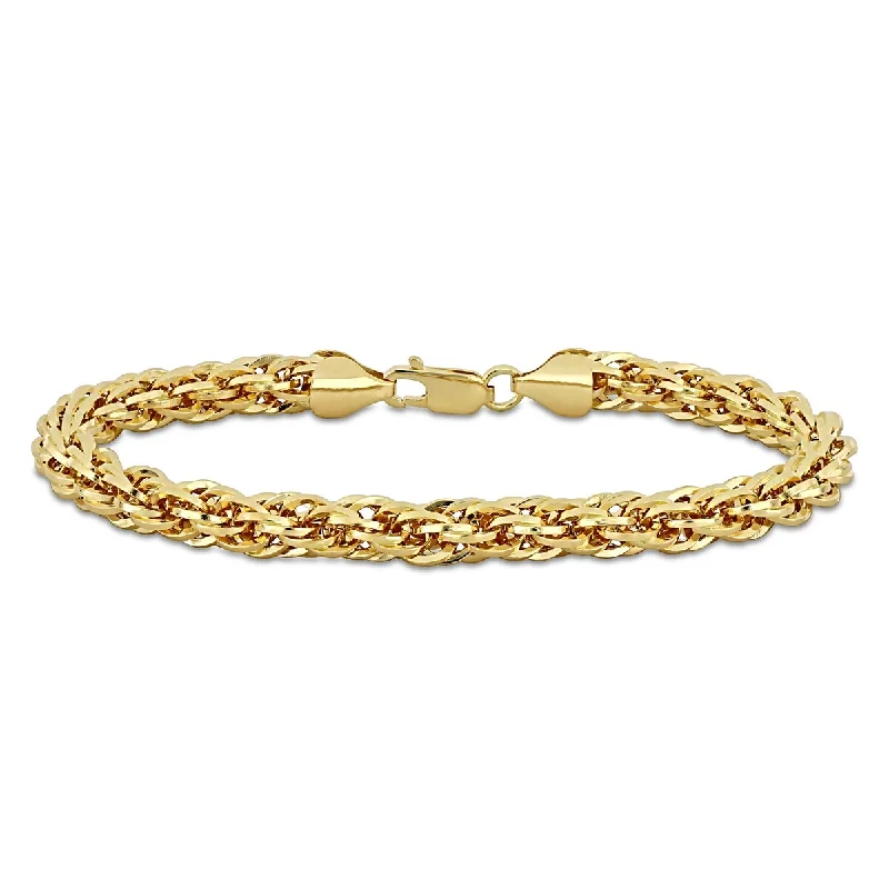 women silver plated bracelets -Miadora 6mm Infinity Rope Chain Bracelet in 14k Yellow Gold - 9 in