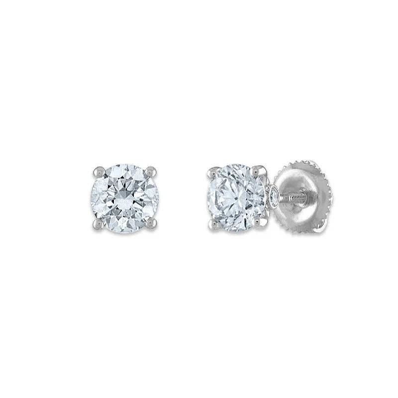 women long earrings -Red Hot Deal   1-1/2 CTW Lab Grown Diamond Stud Solitaire Earrings in 14KT White Gold