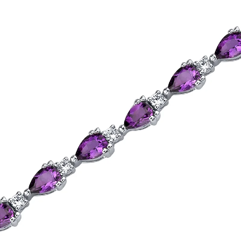 women chic bracelets -5.5 ct Amethyst Tennis Bracelet in Sterling Silver