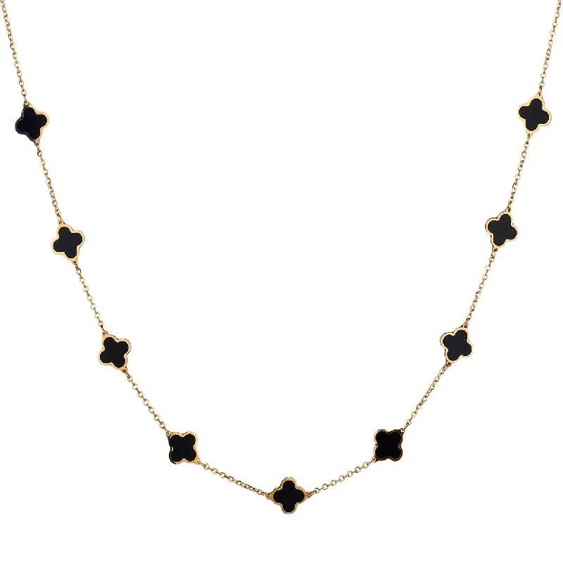 women simple gold necklaces -MINI CLOVER NECKLACE