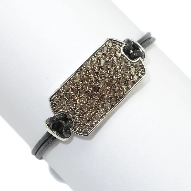 women engraved bracelets -925 Sterling Silver Smoky Quartz Bracelet